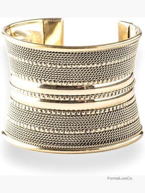 Handmade Brass Cuff Bracelet Adjustable Wide Bangle for Women